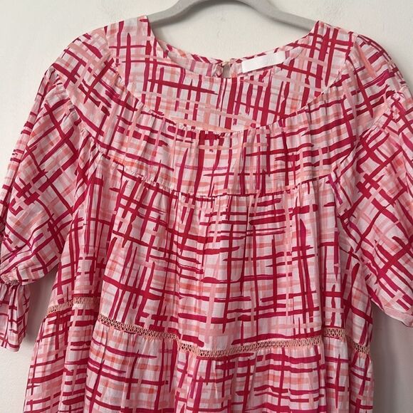 MERLETTE Women's Paradis Printed Dress, Berry Crosshatch Print S - Picture 3 of 10